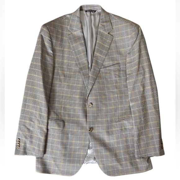 Jack Victor Mens Check Blazer 44R Valutowood Double Vents - Picture 1 of 9